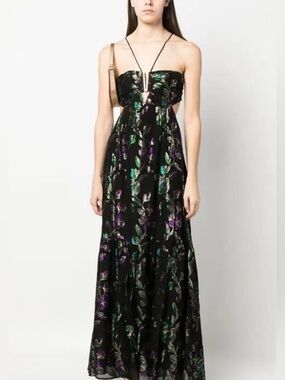 BA&SH Alessia Jacquard Maxi Dress